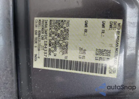 2015 Nissan Altima 2.5 S from USA, damaged, VIN 1N4AL3AP1FC184337